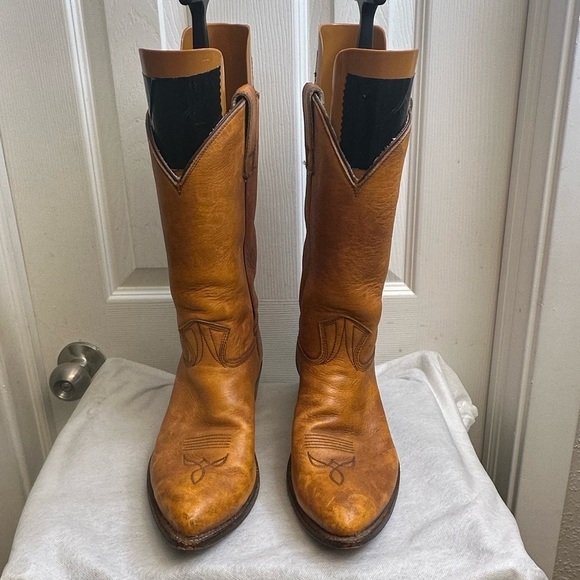 Vintage 1977 Stewart Boot Co. Handmade SOFT Leather Cowboy Boots Men\'s size 9 D main image 9